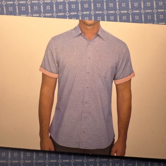 Nick Graham Men's Everywhere Short Sleeve Printed Shirt Size XL Blue - Picture 8 of 10
